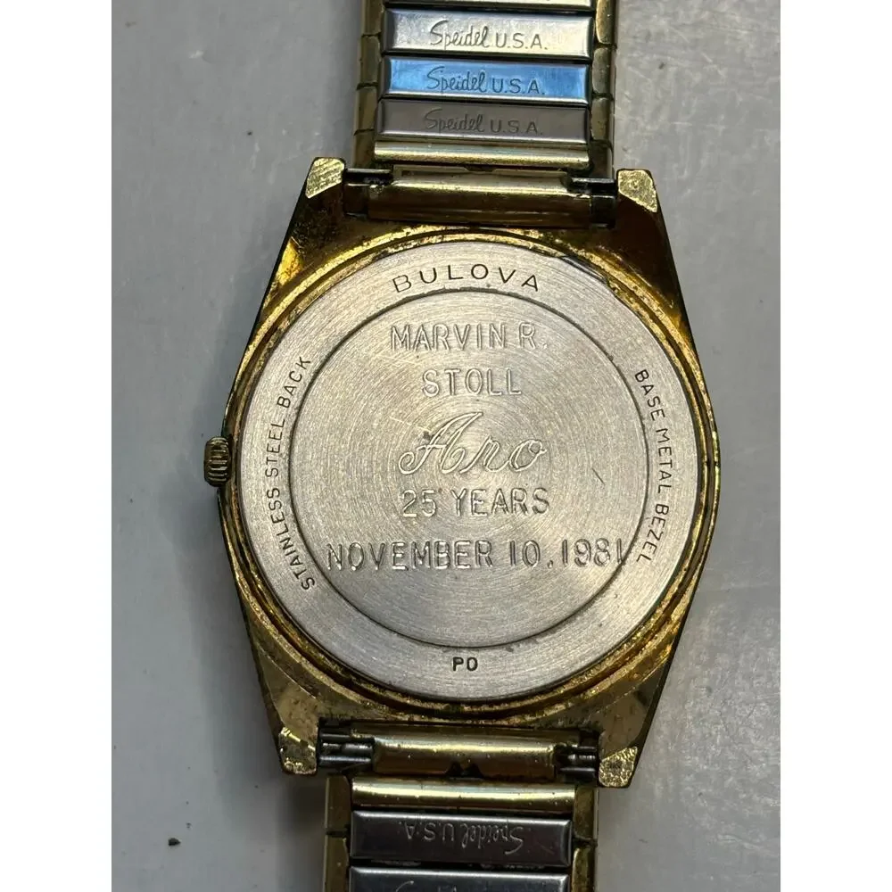 Vintage Bulova Accutron Quartz Mens Wrist Watch Untested 80s